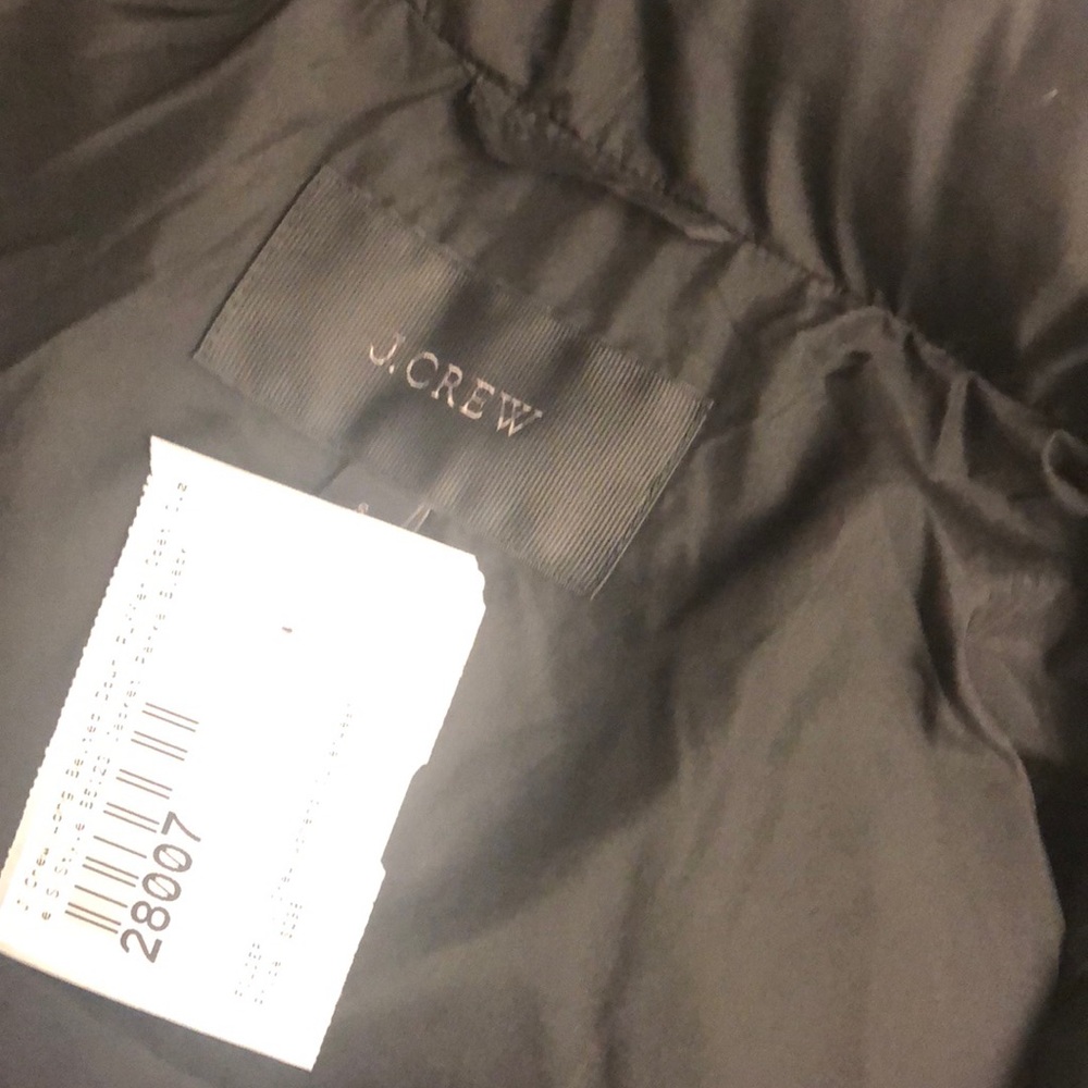 J Crew Long Belted Puffer Parka Coat Black NEW - Picture 8 of 8